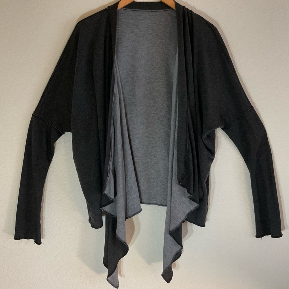 Twenty Flare Cape Cardigan, Charcoal Gray (Grey): Size S